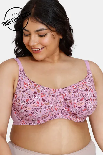 Buy Zivame True Curv Robin's Song Double Layered Non Wired 3/4th Coverage Super Support Bra - Violet Tulip
